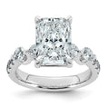 Load image into Gallery viewer, Radiant Center and Round Accents Lab Grown Diamond Engagement Ring
