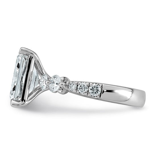 Radiant Center and Round Accents Lab Grown Diamond Engagement Ring