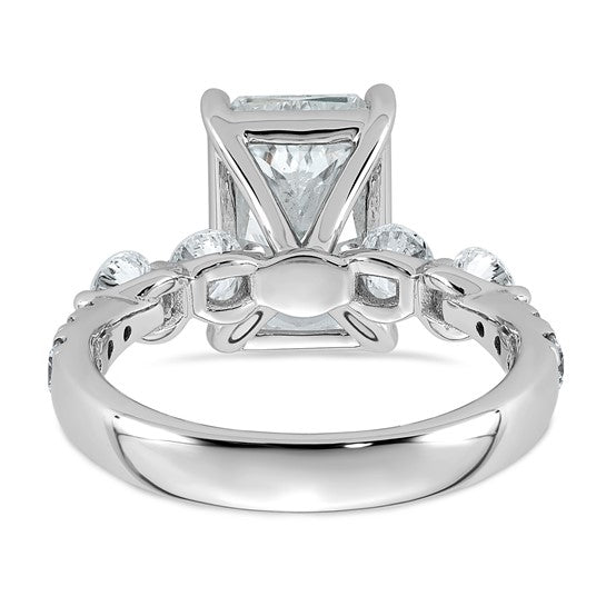 Radiant Center and Round Accents Lab Grown Diamond Engagement Ring