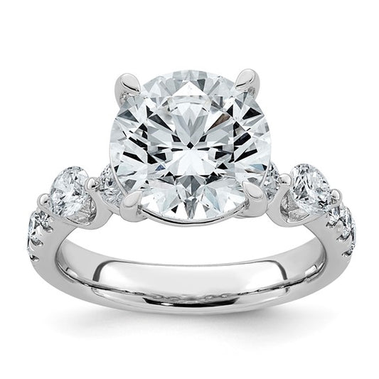Round Center and Round Accents Lab Grown Diamond Engagement Ring