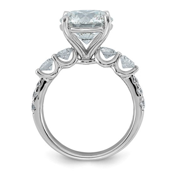 Round Center and Round Accents Lab Grown Diamond Engagement Ring