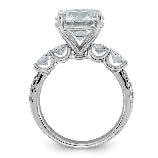 Round Center and Round Accents Lab Grown Diamond Engagement Ring
