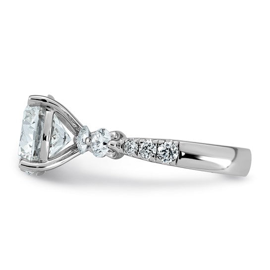 Round Center and Round Accents Lab Grown Diamond Engagement Ring