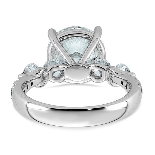 Round Center and Round Accents Lab Grown Diamond Engagement Ring