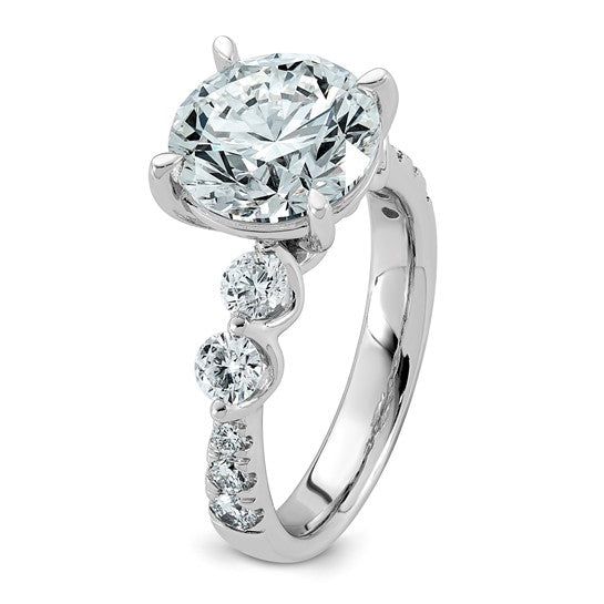 Round Center and Round Accents Lab Grown Diamond Engagement Ring