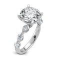 Load image into Gallery viewer, Round Center and Pear Cut Accents Lab Grown Diamond Engagement Ring
