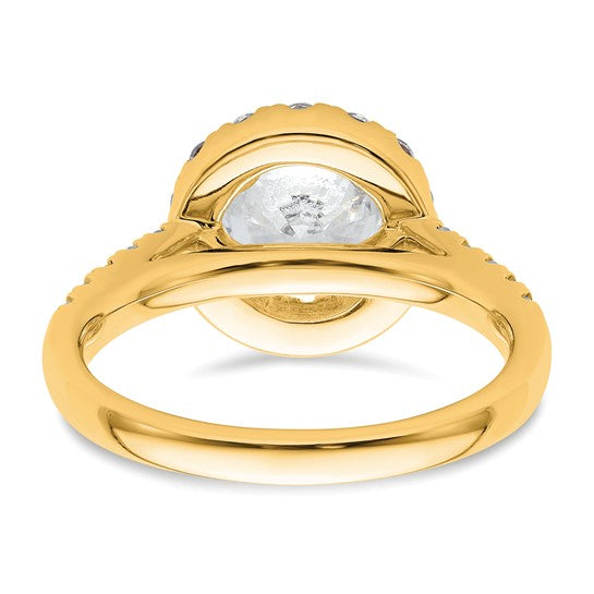 Round Natural Diamond 14k Halo Engagement Ring
