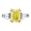 Load image into Gallery viewer, Radiant Vivid Yellow and Baguette Lab Grown Diamond Engagement Ring
