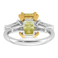 Load image into Gallery viewer, Radiant Vivid Yellow and Baguette Lab Grown Diamond Engagement Ring
