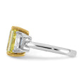Load image into Gallery viewer, 4.5ct Radiant Vivid Yellow Emerald Cut and Trapezoid Certified Lab Grown Diamond Engagement Ring
