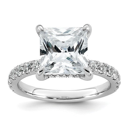 4.65ct TW Princess Cut Solitaire Lab Grown Diamond Engagement Ring