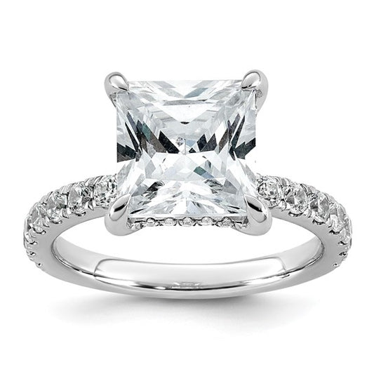 4.65ct TW Princess Cut Solitaire Lab Grown Diamond Engagement Ring