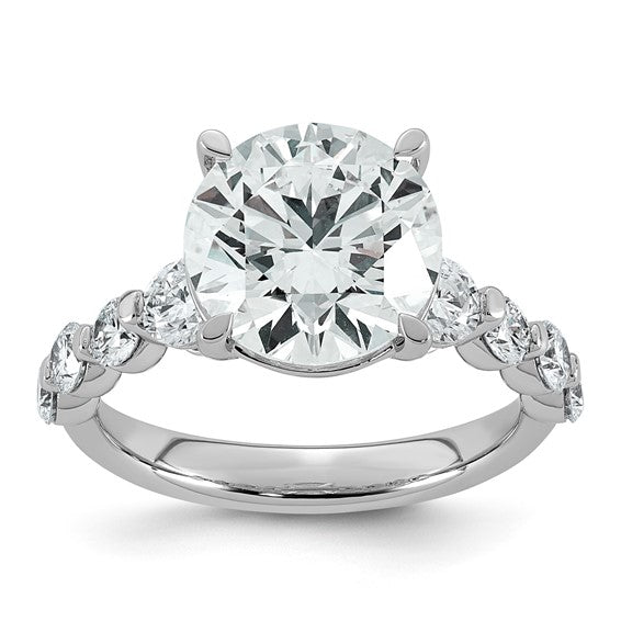 5ct Round Center and Round Cut Accents Lab Grown Diamond Engagement Ring