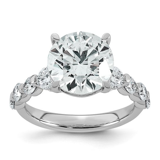 5ct Round Center and Round Cut Accents Lab Grown Diamond Engagement Ring