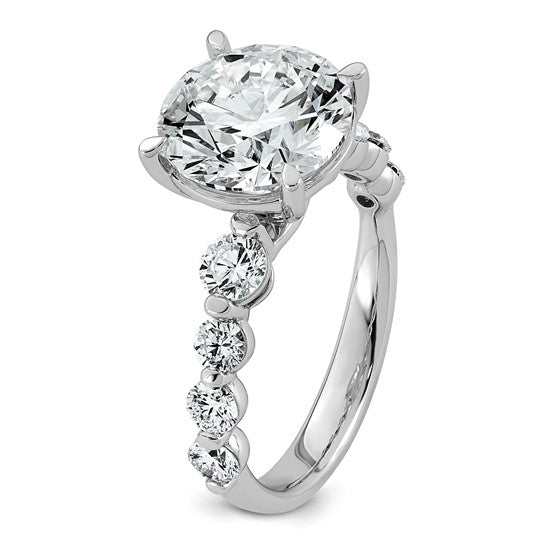 5ct Round Center and Round Cut Accents Lab Grown Diamond Engagement Ring