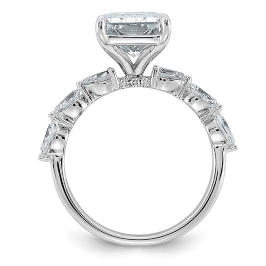Radiant Cut with Pear Accents Certified Lab Grown Diamond Engagement Ring