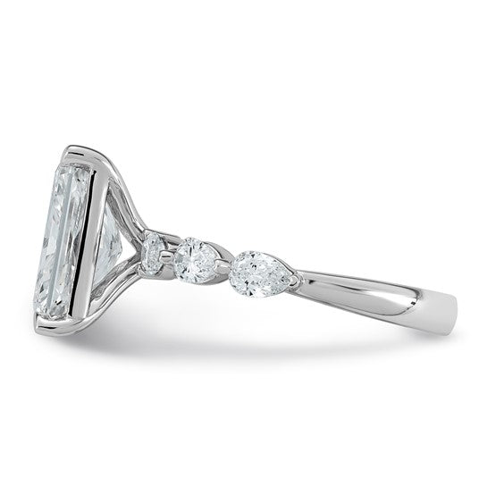 Radiant Cut with Pear Accents Certified Lab Grown Diamond Engagement Ring