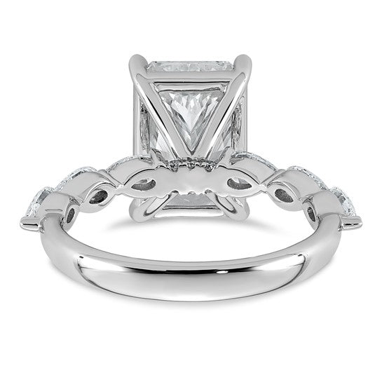 Radiant Cut with Pear Accents Certified Lab Grown Diamond Engagement Ring