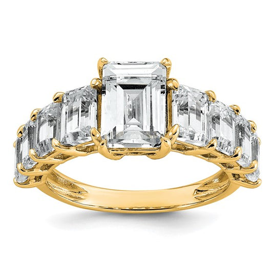 5ct Emerald Cut Shared Prong Lab Grown Diamond Engagement Ring