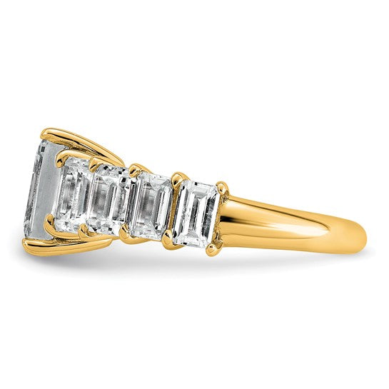 5ct Emerald Cut Shared Prong Lab Grown Diamond Engagement Ring