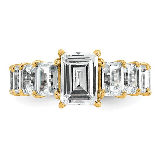 5ct Emerald Cut Shared Prong Lab Grown Diamond Engagement Ring