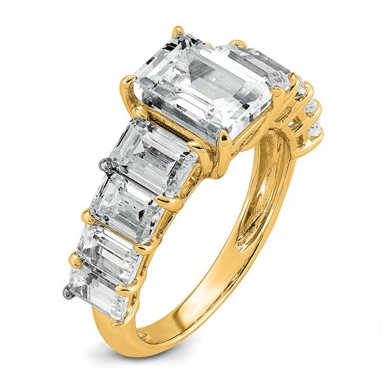5ct Emerald Cut Shared Prong Lab Grown Diamond Engagement Ring