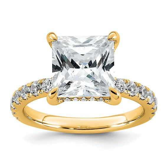 4.65ct TW Princess Cut Solitaire Lab Grown Diamond Engagement Ring