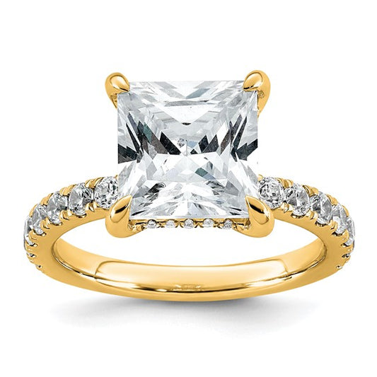 4.65ct TW Princess Cut Solitaire Lab Grown Diamond Engagement Ring