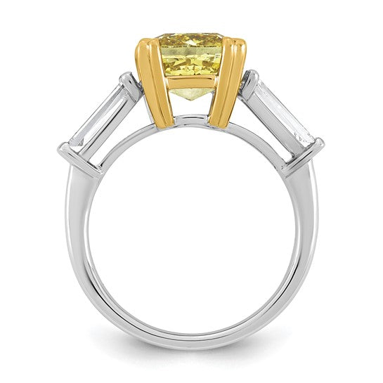 4.36ct TW Two Tone Certified Lab Grown Cushion Diamond Engagement