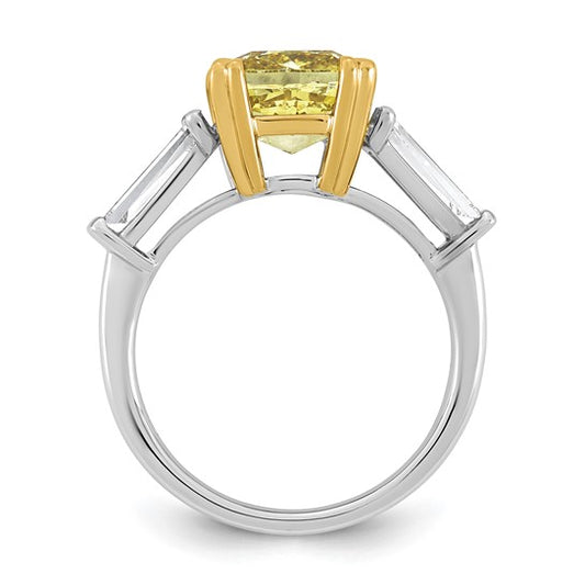 4.36ct TW Two Tone Certified Lab Grown Cushion Diamond Engagement