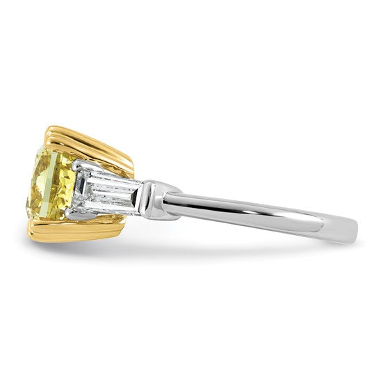 4.36ct TW Two Tone Certified Lab Grown Cushion Diamond Engagement