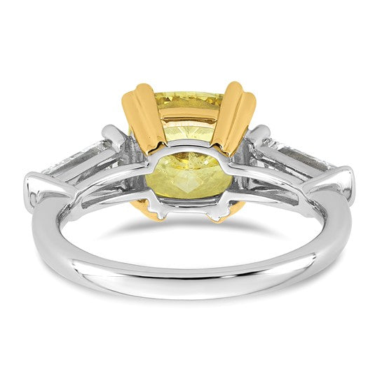 4.36ct TW Two Tone Certified Lab Grown Cushion Diamond Engagement