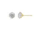 Load image into Gallery viewer, 14k gold diamond stud earrings with a 3 prong martini setting on a white background
