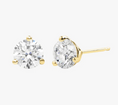 Load image into Gallery viewer, 14k Gold Lab Grown Diamond Stud Earrings set in Yellow Gold on a White Background
