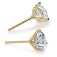 Load image into Gallery viewer, 14k yellow gold diamond stud earrings with a 3 prong martini setting on a white background
