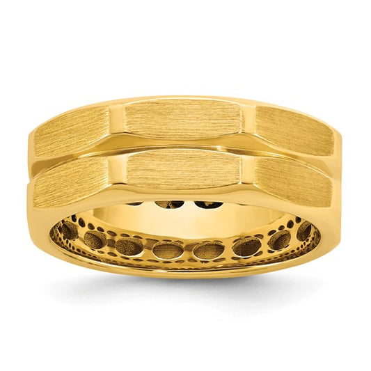 Men's Satin Octagon 7.7mm Ring