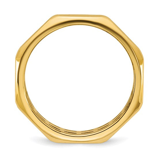 Men's Satin Octagon 7.7mm Ring