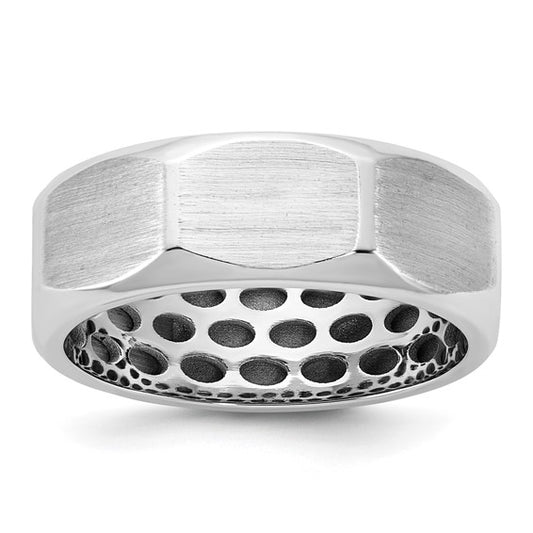 Men's Satin Octagonal 7mm 14k Yellow Gold Ring