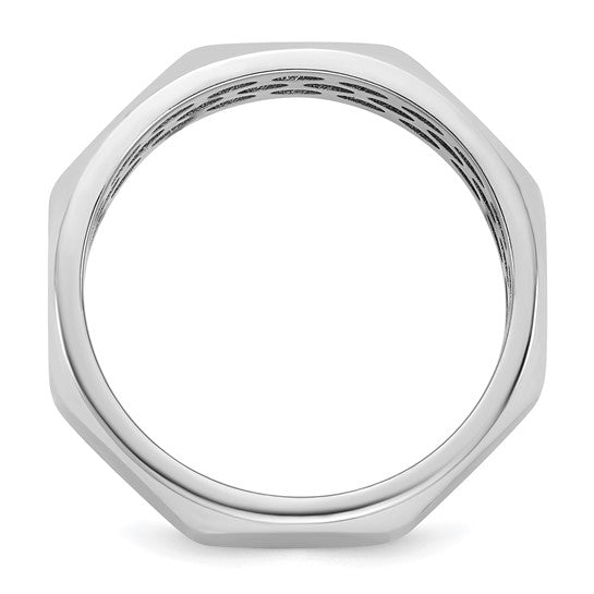 Men's Satin Octagonal 7mm 14k Ring