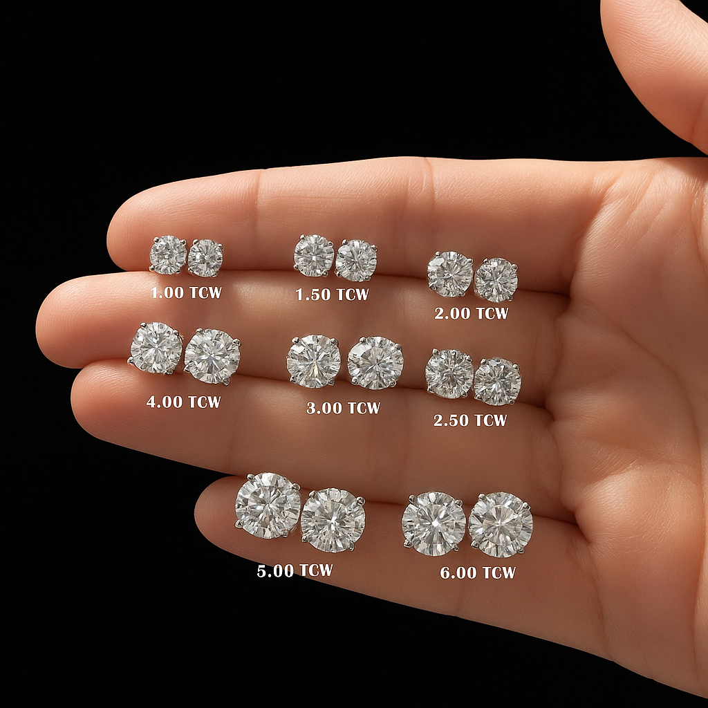 Martini Set Lab Grown Diamond Stud Earrings - 14k Gold by Sabii Jewelry®