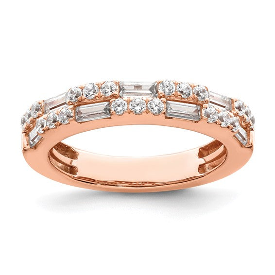 Round / Baguette Diamond Wedding Band