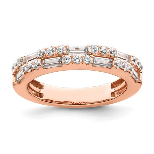 Round / Baguette Diamond Wedding Band