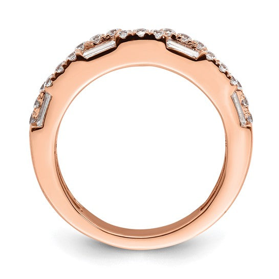 Round / Baguette Diamond Wedding Band