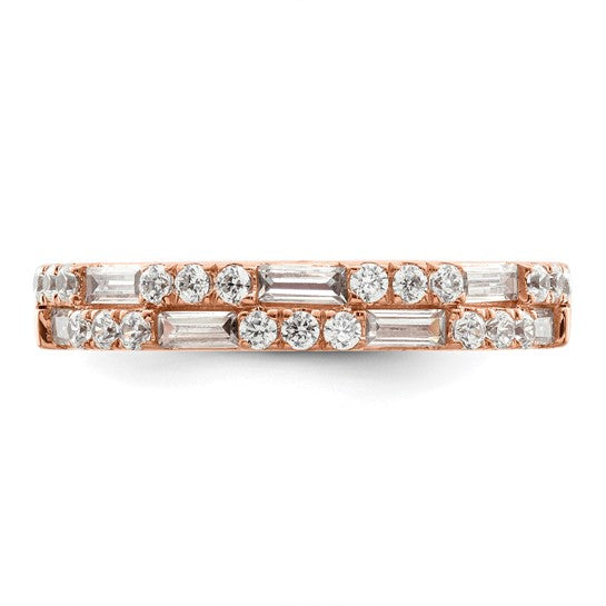 Round / Baguette Diamond Wedding Band