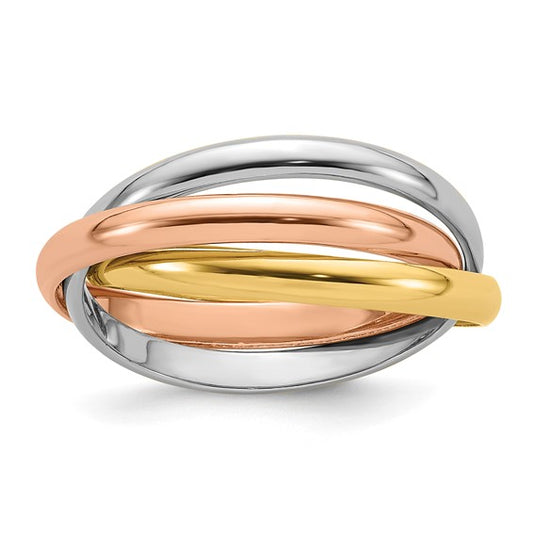 Tri Colored Polished Rolling Ring