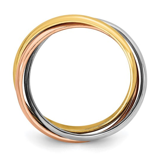 Tri Colored Polished Rolling Ring
