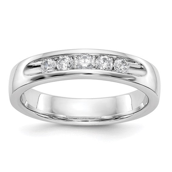 5-Stone Diamond Channel Wedding Band