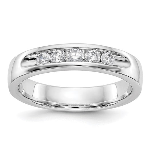 5-Stone Diamond Channel Wedding Band