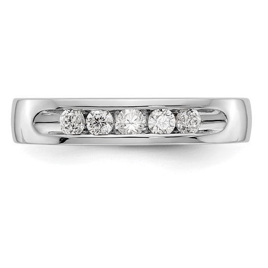 5-Stone Diamond Channel Wedding Band