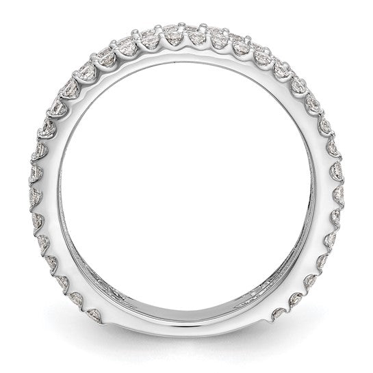 14k White Gold Baguette and Round Diamond Wedding Band
